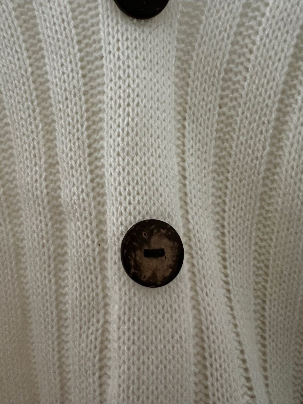 Cream Ribbed Button-Front Knit Tank Top - Picture 2 of 3